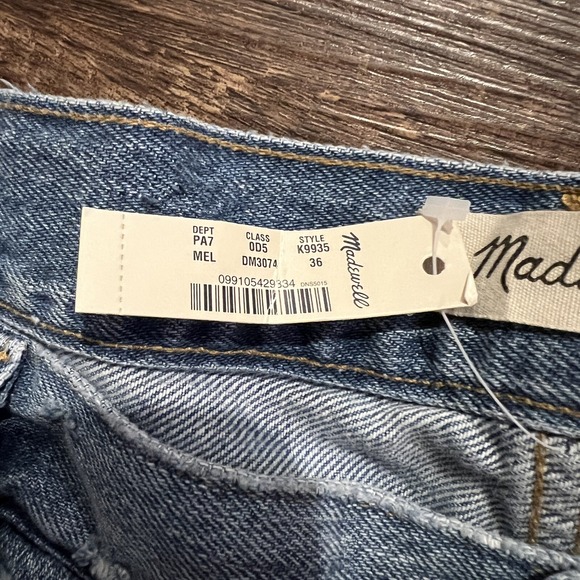 Madewell The Mom Blue Jeans Womens 36 High Rise 100% Cotton Plus size Capri - Picture 6 of 11